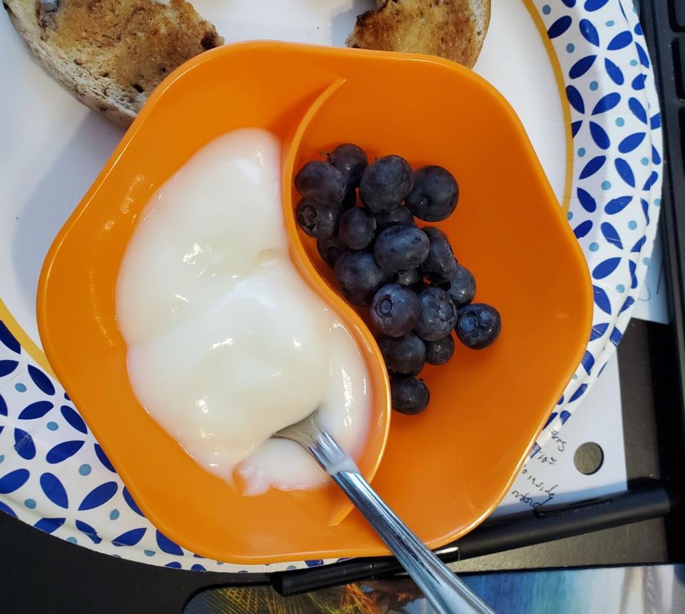 A set of divided snack serving bowls