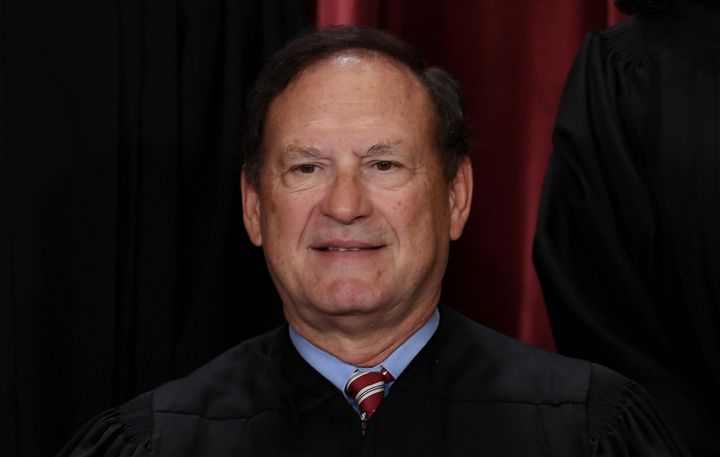 Associate US Supreme Court Justice Samuel Alito poses for the official photo at the Supreme Court in Washington, DC on October 7, 2022. (Photo by OLIVIER DOULIERY / AFP)