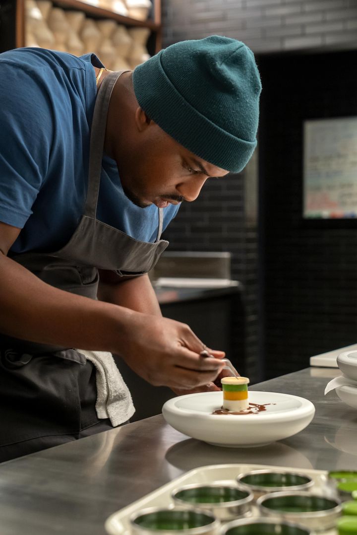 Marcus (Lionel Boyce) goes to Copenhagen to train with a renowned pastry chef and develop ideas for the restaurant's dessert menu, in episode four of season two of The Bear.