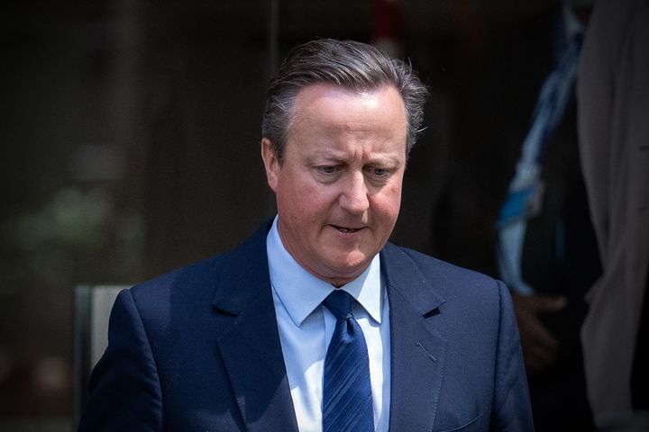 David Cameron leaving the Covid Inquiry after giving evidence