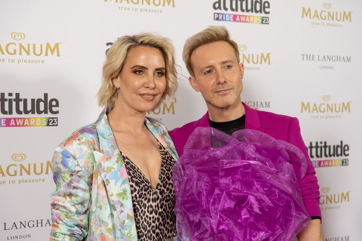 Claire Richards and Ian H Watkins attend the Attitude Pride Awards 2023 