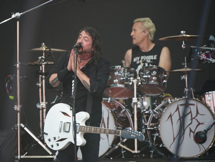 The Foo Fighters, performing under the name 'The ChurnUps', on the Pyramid stage at the Glastonbury Festival at Worthy Farm in Somerset. Picture date: Friday June 23, 2023. (Photo by Yui Mok/PA Images via Getty Images)