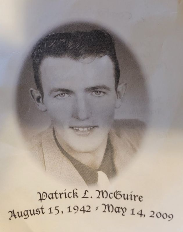 A yearbook photo of the author's father as featured in his funeral pamphlet.