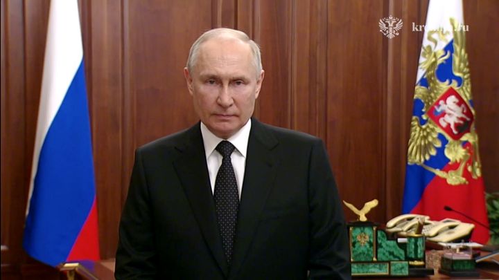6月24日、緊急演説するプーチン大統領