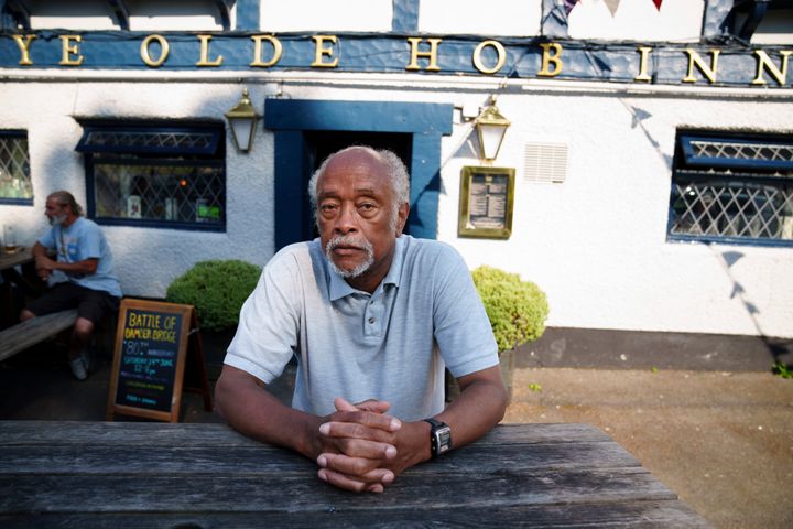 Clinton Smith, chair of Preston Black History Group is seen this week outside the Ye Olde Hob Inn in Bamber Bridge near Preston, England.