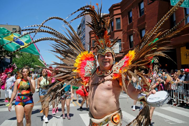 A dancer participates in the 51st Chicago Pride Parade in Chicago, Sunday, June 26, 2022.