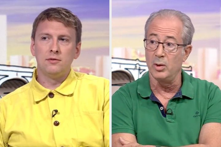 Joe Lycett and Ben Elton during their respective appearances on Laura Kuenssberg's BBC show