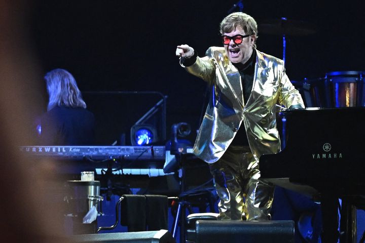 Sir Elton John on stage at Glastonbury on Sunday night