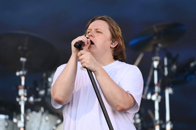Lewis Capaldi performing at Glastonbury on Saturday
