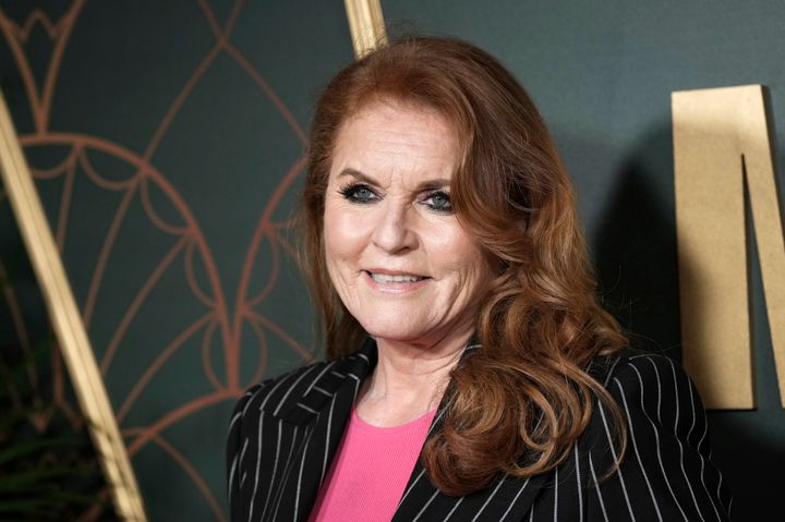 Sarah Ferguson attends the premiere of the film "Marlowe" in London on March 16, 2023.