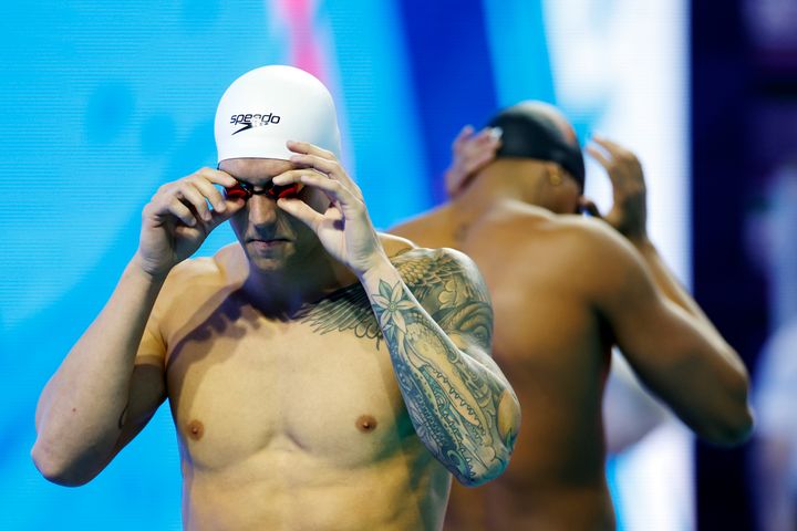 Caeleb Dressel had a rough first race at the Phillips 66 National Championships at Indiana University Natatorium on June 27, 2023.