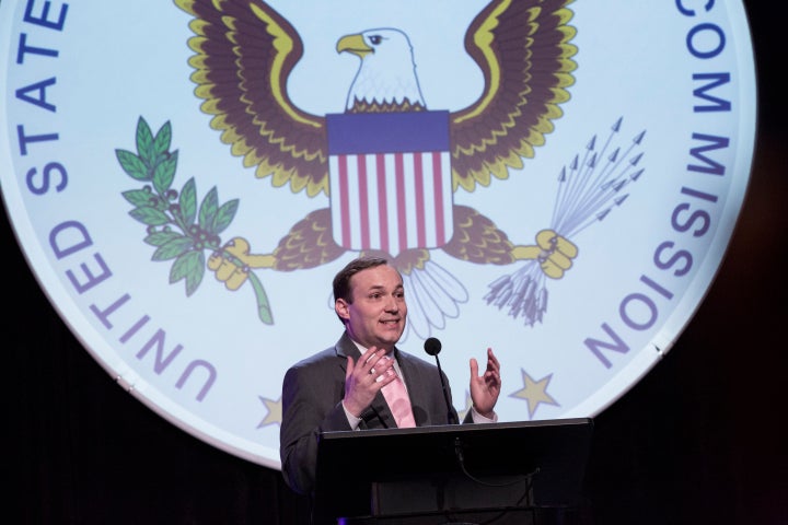 Nuclear Regulatory Commissioner Jeff Baran speaks at the NRC's 28th annual Regulatory Information Conference held in Rockville, Maryland, in March 2016.