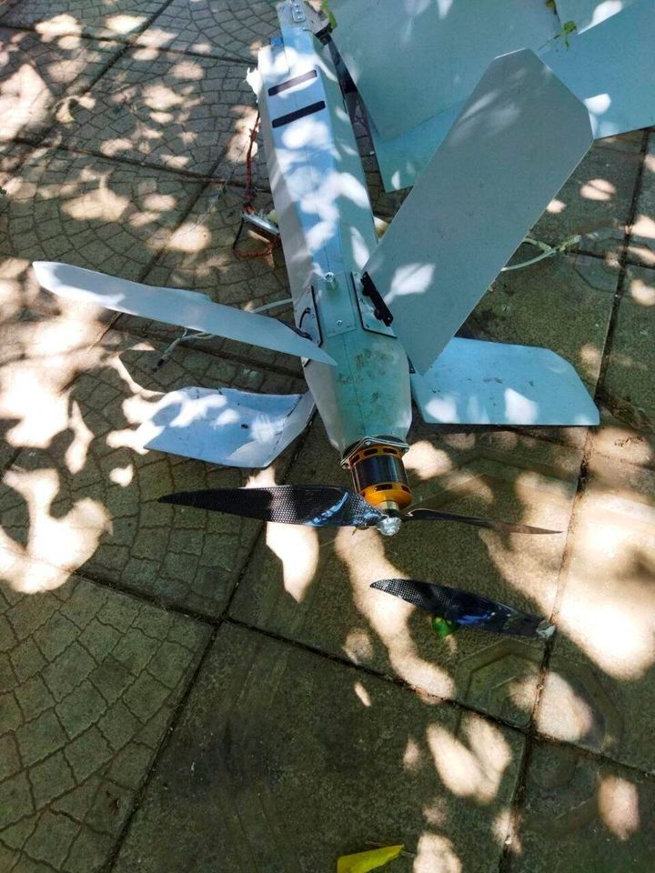 A Russian made ZALA Lancet loitering munition is seen on the ground after it was shot down in Zaporizhzhia region, amid Russia's attack on Ukraine, in an unknown location, in this handout picture released July 7, 2022. The Strategic Communications Directorate of the Ukrainian Armed Forces/Handout via REUTERS ATTENTION EDITORS - THIS IMAGE HAS BEEN SUPPLIED BY A THIRD PARTY.