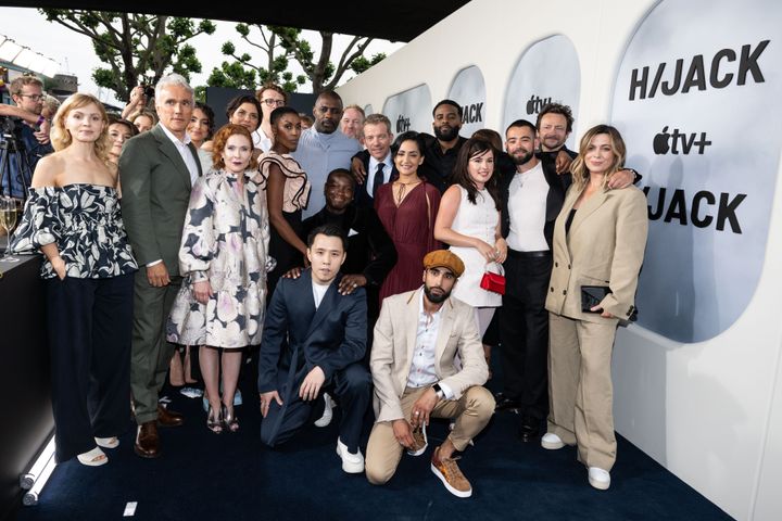 The cast and crew of Hijack at the world premiere of Hijack at BFI Southbank on June 27