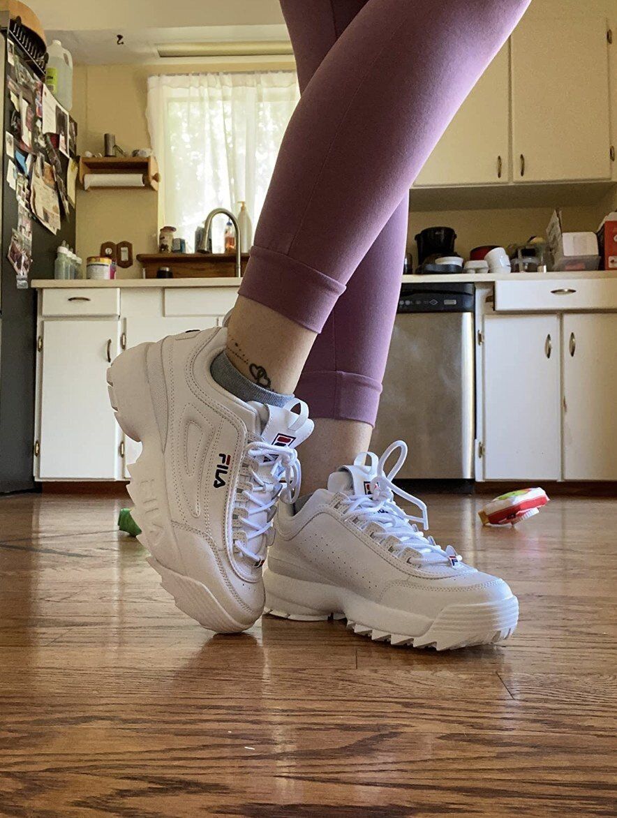 A pair of chunky Fila sneakers