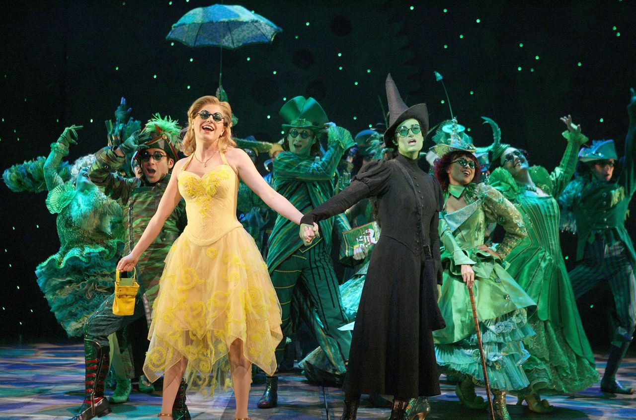 Idina with former Wicked co-star Helen Dallimore during the show's initial West End run