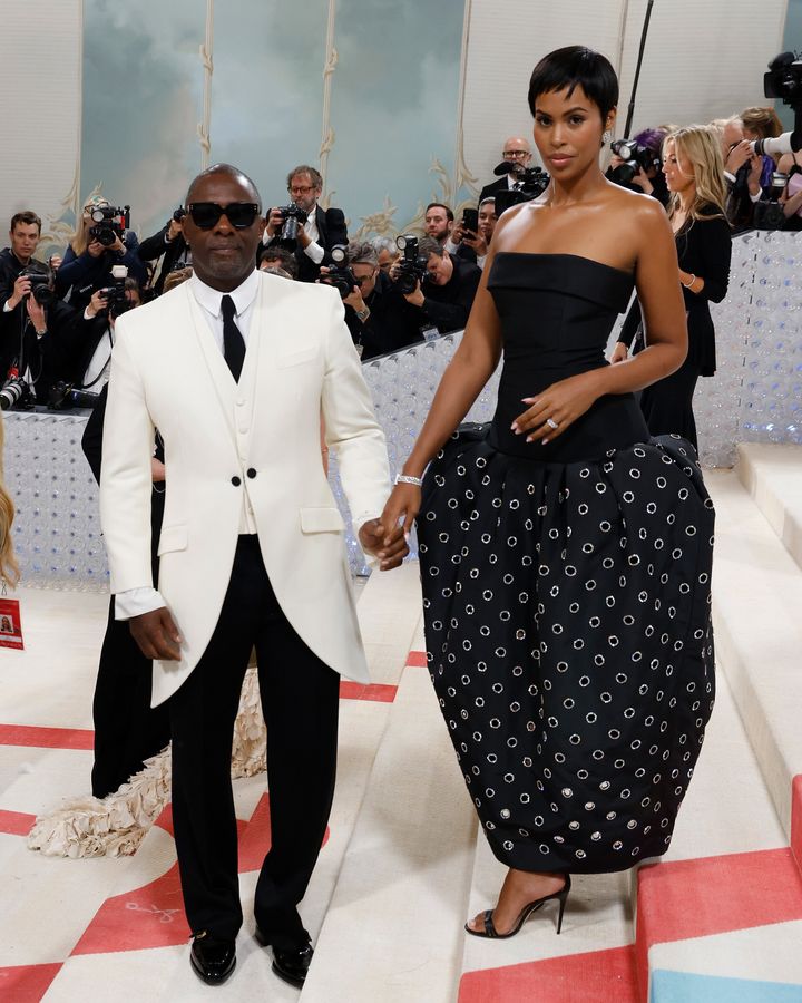 Idris Elba and his wife, Sabrina Dhowre, at the Met Gala on May 1 in New York City.