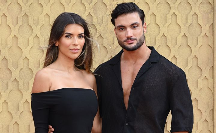 Ekin-Su Cülcüloğlu And Davide Sanclimenti pictured at the Indiana Jones And The Dial Of Destiny UK premiere earlier this week
