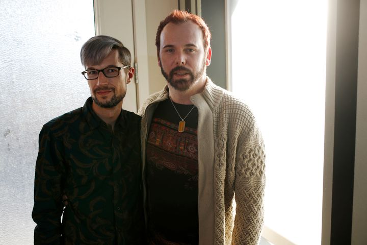 David Mullins, left, and Charlie Craig at their Denver home in 2017.