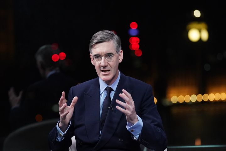 Jacob Rees-Mogg in the studio at GB News during his new show Jacob Rees-Mogg's State of The Nation.