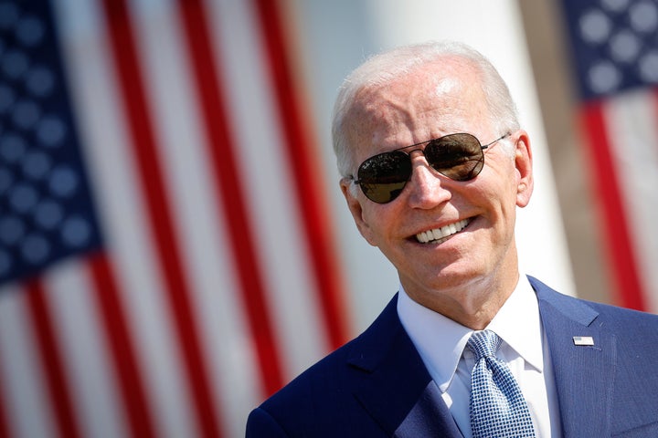 President Joe Biden attends a signing ceremony for the CHIPS and Science Act of 2022 on the South Lawn of the White House on Aug. 9.