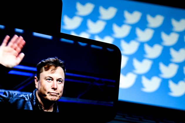 Twitterのロゴとイーロン・マスク氏