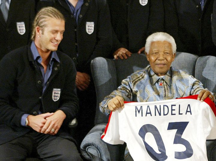 David Beckham with Nelson Mandela in 2003