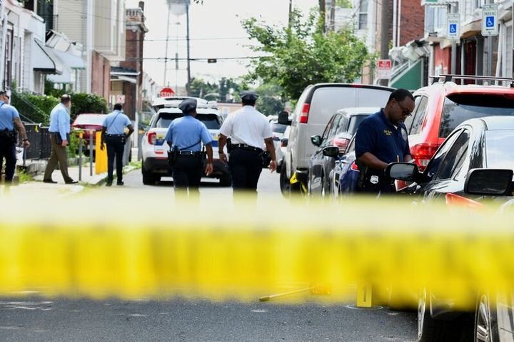 Day after a mass shooting in the Kingsessing section of southwest Philadelphia
