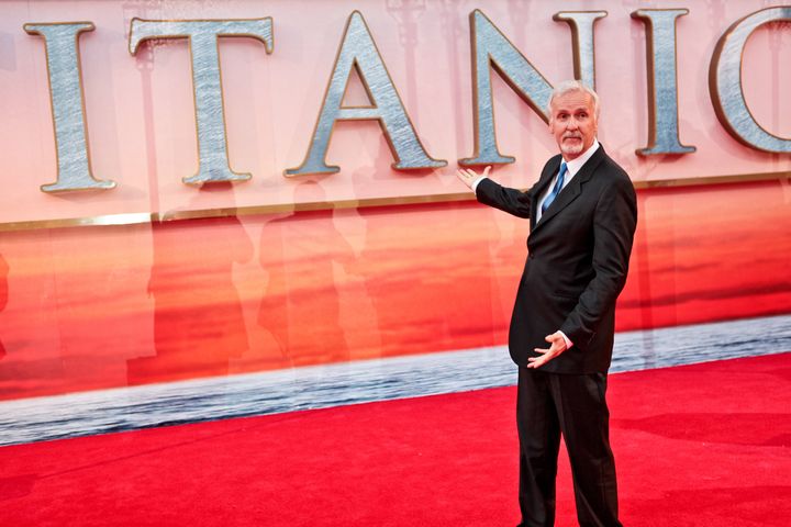 James Cameron at the premiere of Titanic 3D in 2012