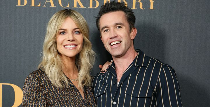 Kaitlin Olson and Rob McElhenney mocked online gossip that their relationship was on the rocks.