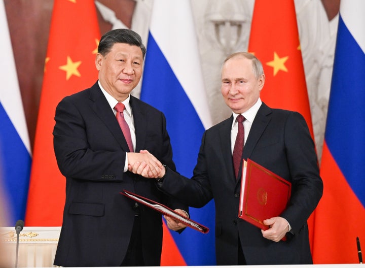 Chinese President Xi Jinping and Russian President Vladimir Putin when they met up in March.