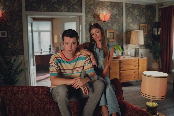 Asa Butterfield and Mimi Keene in Sex Education