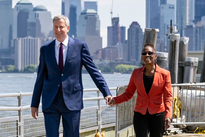 Then-New York City Mayor Bill de Blasio and Chirlane McCray in 2019. They announced on Wednesday that they have separated.