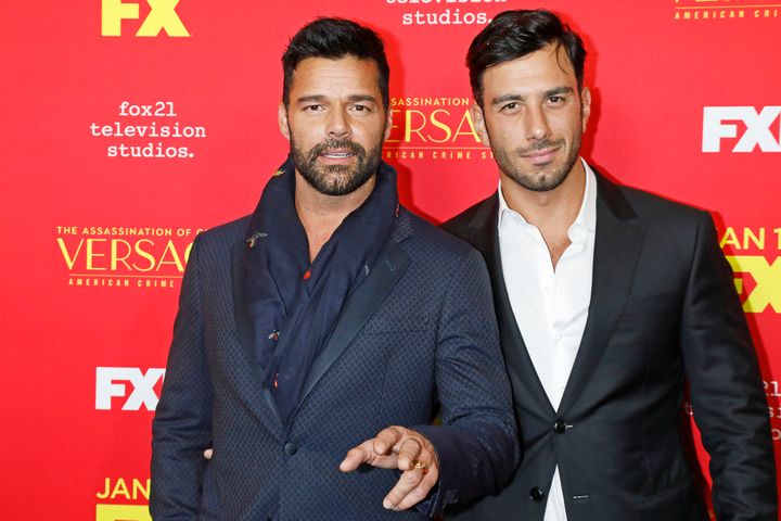 Ricky Martin and Jwan Yosef at the premiere of The Assassination Of Gianni Versace: American Crime Story in 2018