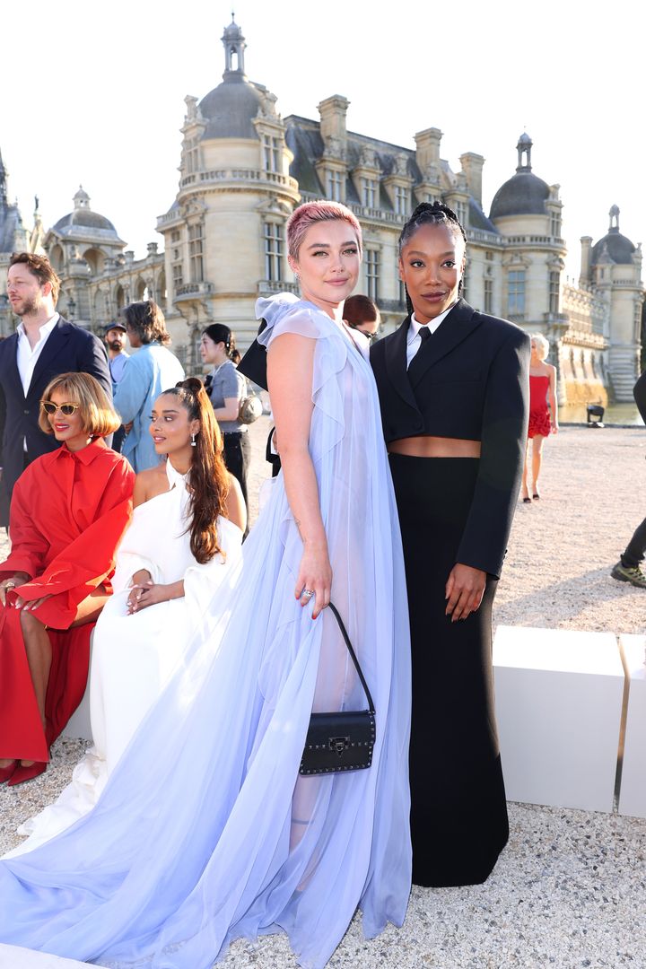 Florence Pugh and Naomi Ackie attend the Valentino Haute Couture Fall/Winter 2023/2024 show. 