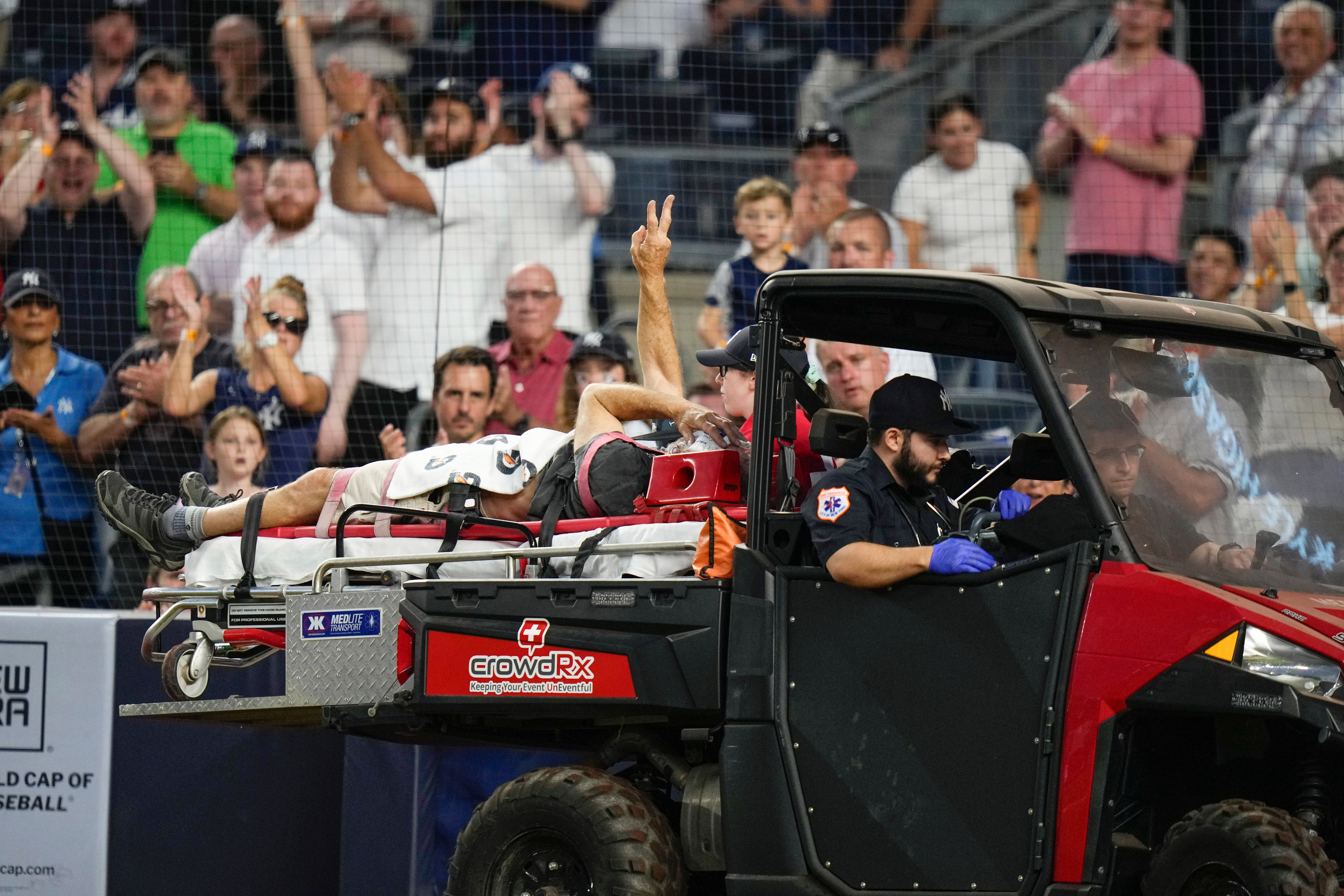 OUCH! Wild Throw Sends Yankee Stadium Camera Operator To The Hospital 