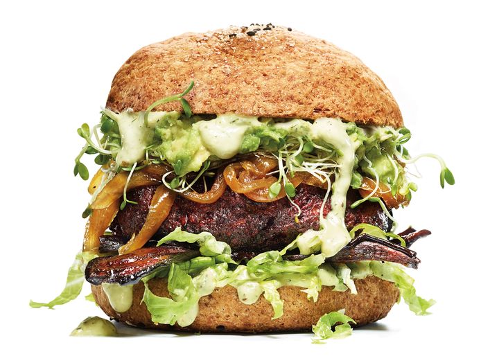 The sprouts on this burger could be more harmful than the beef, as long as the meat is cooked to the proper temperature.