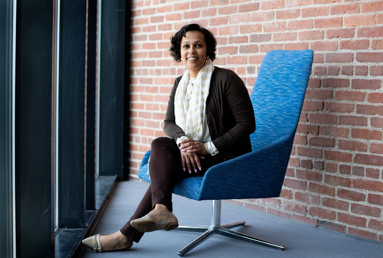 TeeAra Dias, who is now serving as interim executive director of universal pre-K at Boston Public Schools, poses for a portrait at the department's office.