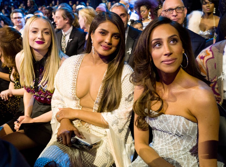 Sophie Turner, Priyanka Chopra, and Danielle Jonas at the Grammy Awards on January 26, 2020 in Los Angeles, California.