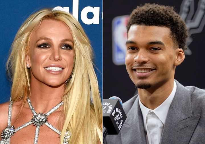 Britney Spears (left) said she’s “still a huge fan” of NBA star Victor Wembanyama after Wednesday’s altercation.