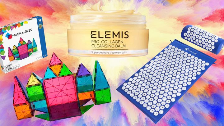 Magna-Tiles, Elemis collagen cleansing balm and ProsourceFit acupressure mat