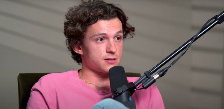 Tom Holland pictured during his interview on Jay Shetty's podcast