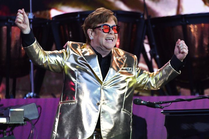 Sir Elton John on stage at Glastonbury last week