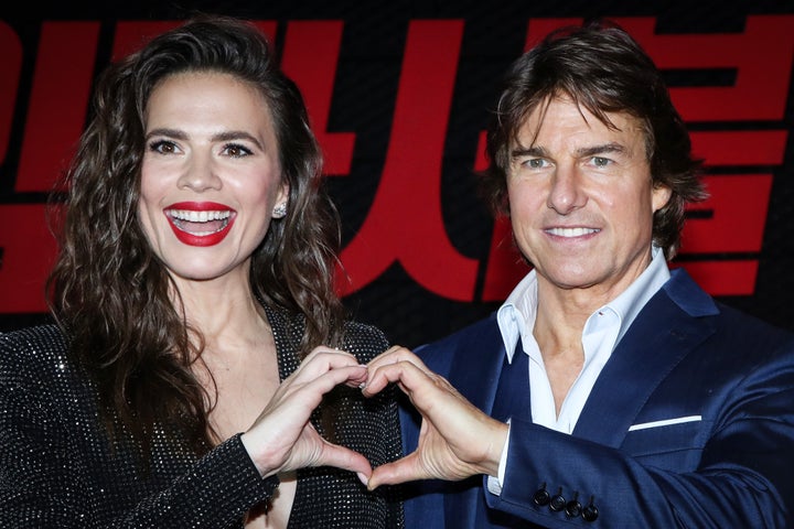 Hayley Atwell and Tom Cruise.