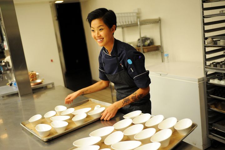 Kristen Kish, pictured here competing in Season 10 of "Top Chef," will be the new host of the long-running Bravo competition show.