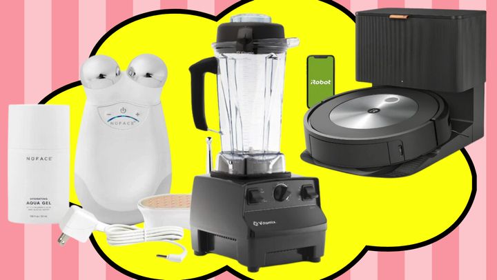 A NuFace Trinity Complete set, Vitamix blender, and an iRobot Roomba vacuum
