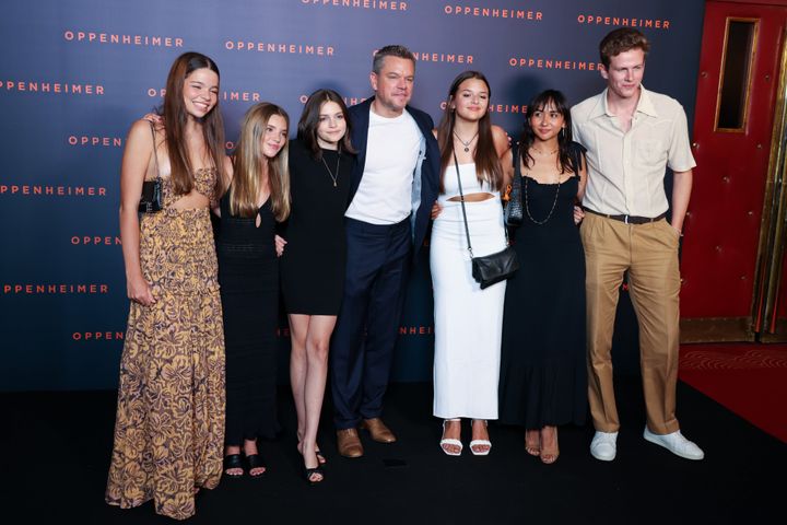 The family and guests appeared together on the red carpet for the new movie. 