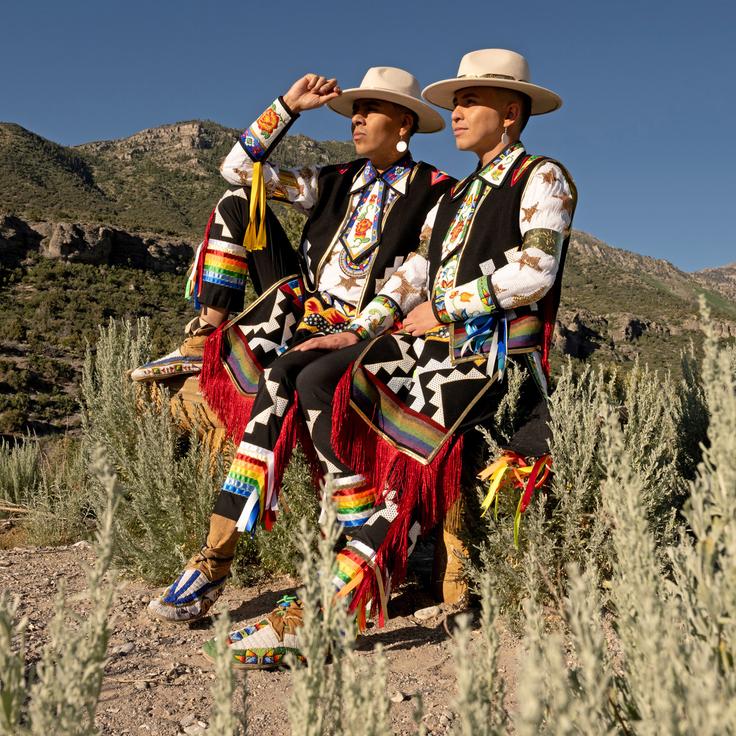 Adrian Matthias Stevens (left) and Sean Snyder are a Two-Spirit couple.
