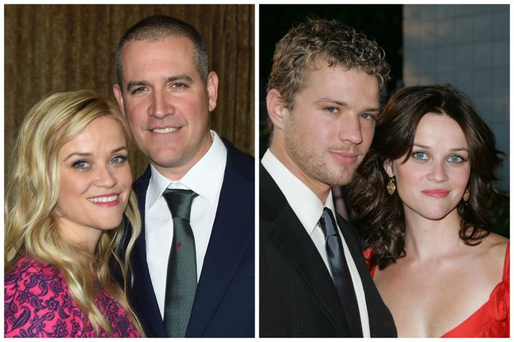 Reese Witherspoon with Jim Toth in 2016, and with Ryan Phillippe in 2004.