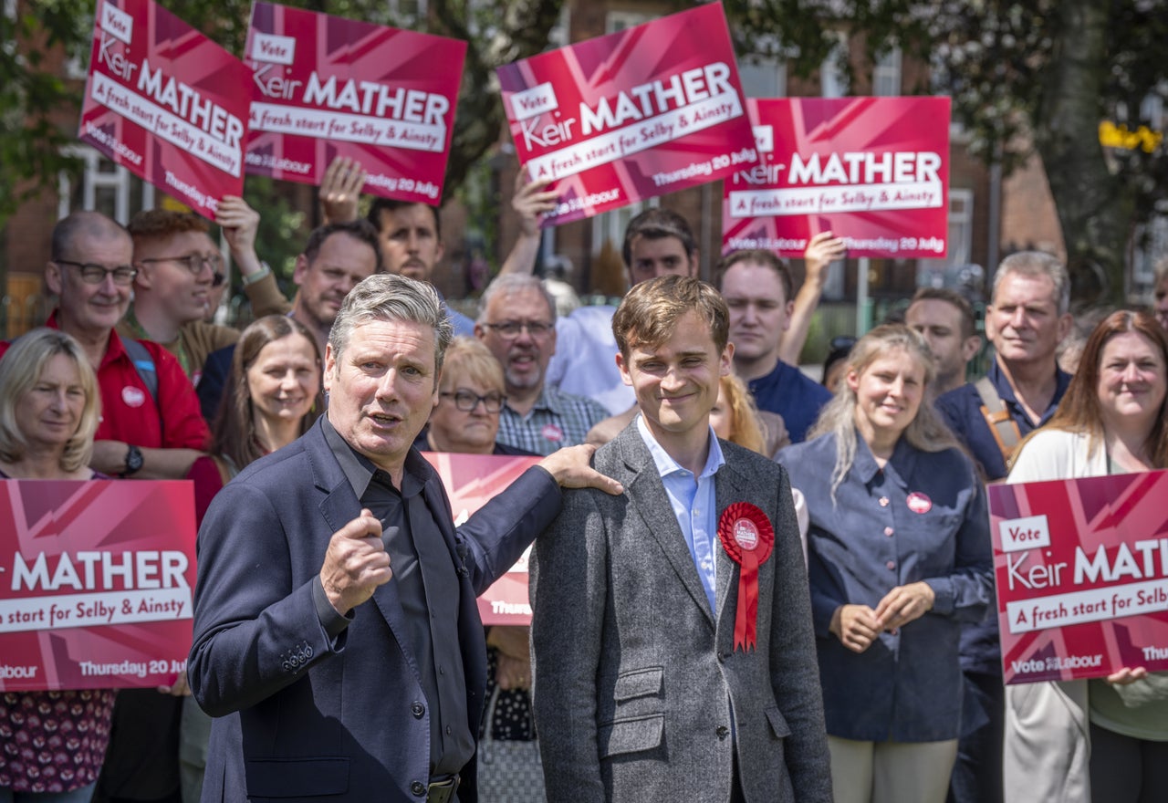 Labour leader Keir Starmer with Keir Mather, Labour's candidate in Selby.